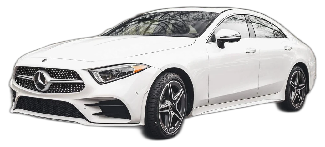 Mercedes-Benz sedan putih dalam ajakan menjelajah katalog demo